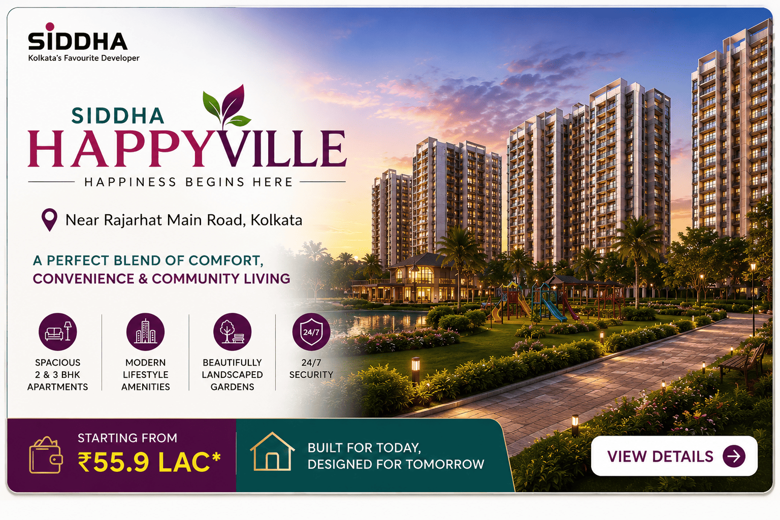 Siddha Happyville - Apartments in Rajarhat Kolkata