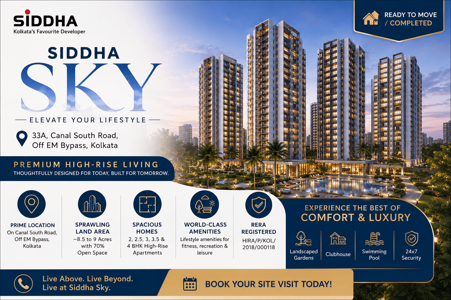 Siddha Sky - Luxury Apartments off EM Bypass, Kolkata