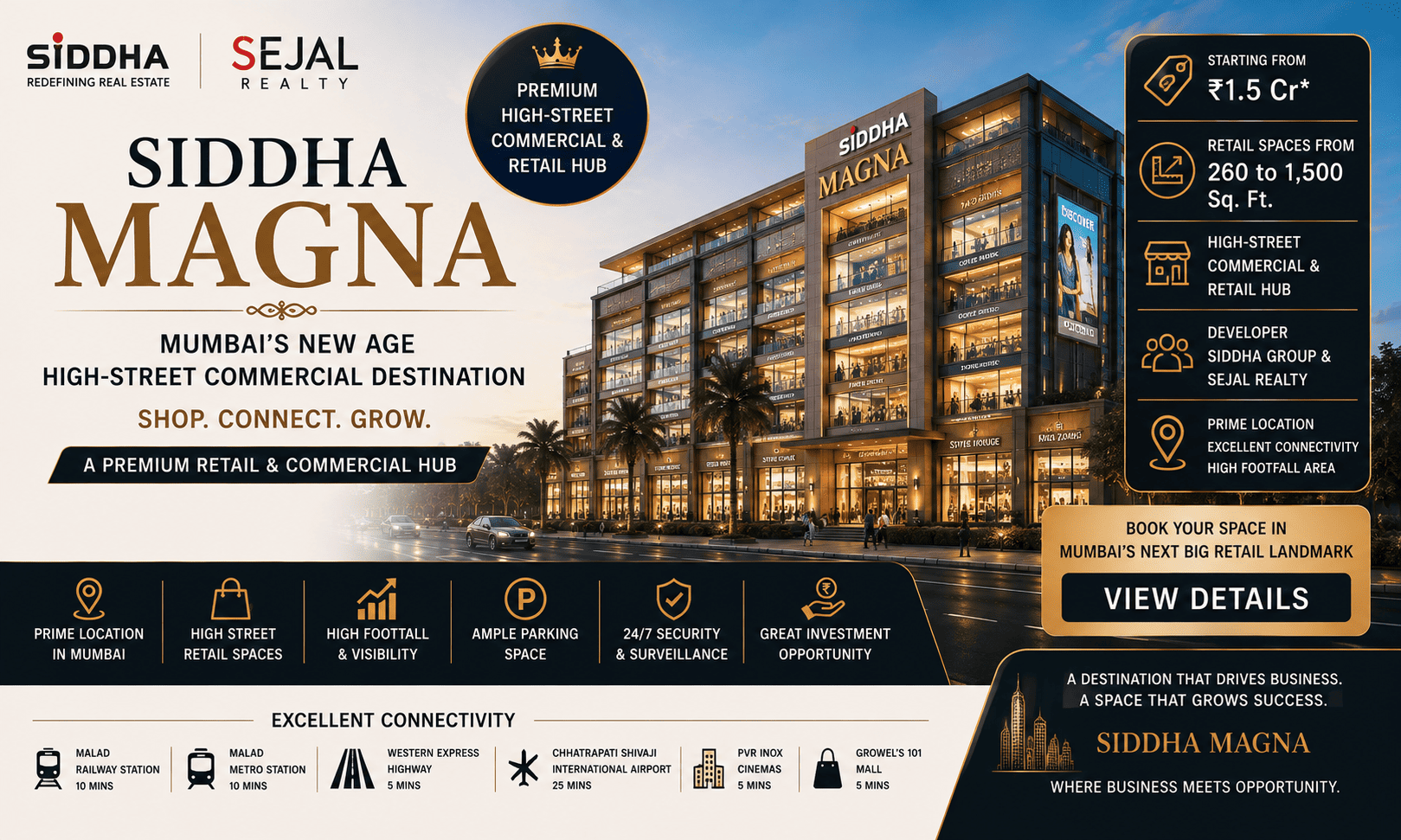Siddha Magna - High-Street Retail Hub Wadala Mumbai